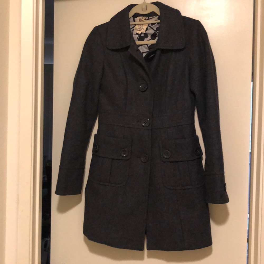Grey wool trench